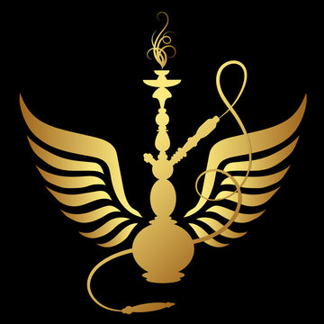 Golden Hookah with wings