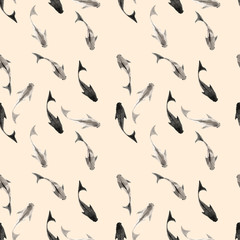 Obraz na płótnie Canvas fish ink pattern