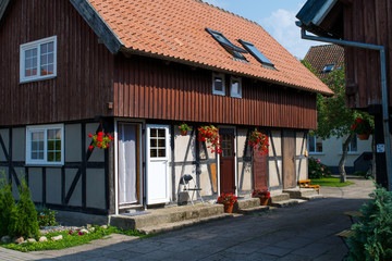 Traditional house in the village of Nida on the Curonian Spit of Lithuania