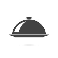 Food serving cover icon vector