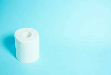 Daily necessities, Toilet paper. copy space, light blue...
