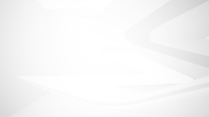 White smooth abstract architectural background. 3D illustration and rendering