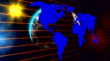 Earth and Map. Background for Intros, Titles, Openers.  Editing: Background for Headline of media