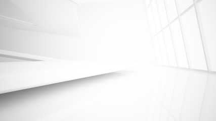White smooth abstract architectural background. 3D illustration and rendering