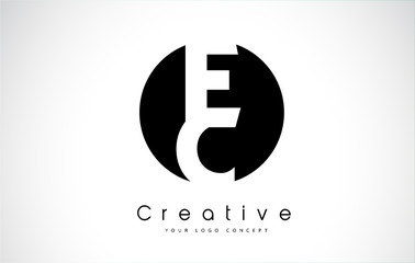 EC Letter Logo Design inside a Black Circle