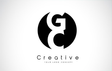 GC Letter Logo Design inside a Black Circle