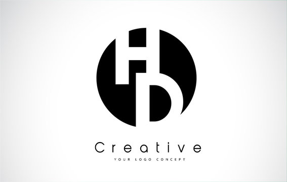 HD Letter Logo Design inside a Black Circle