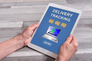 Delivery tracking concept on a tablet