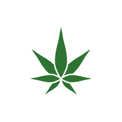 Cannabis green silhouette logo. Hemp of emblem for the design of the packaging of goods, food, for the creation of printed products.