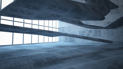 Empty dark abstract concrete smooth interior . Architectural background. 3D illustration and rendering
