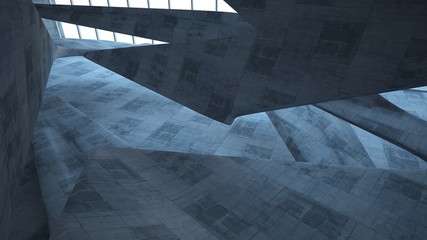 Empty dark abstract concrete smooth interior . Architectural background. 3D illustration and rendering