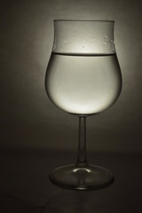black and white water glass