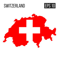 Switzerland map border with flag vector EPS10