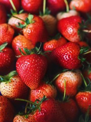 close up fresh strawberry on white background.