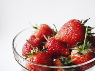 close up fresh strawberry on white background.