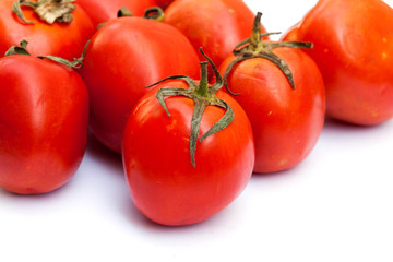 close up of tomato isolated on white