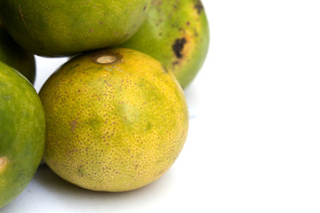close up of lime lemon isolated on white