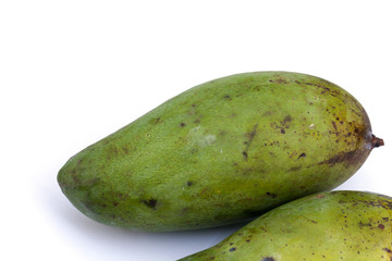 close up of local mango isolated on white background