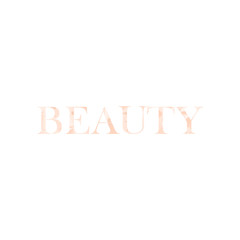 Beauty inscription logo, Beauty salon logo design template. Beauty of crumbly powder, rouge. Makeup fashion beauty vector illustration.