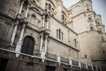  Cathedral,historic center of Malaga, Spain.