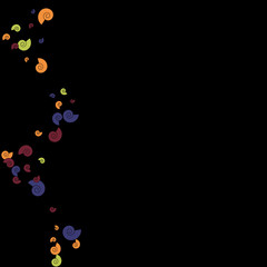 Vector Confetti Background Pattern. Element of design. Color spirals on a black background