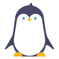 Cute penguin character, isolated.