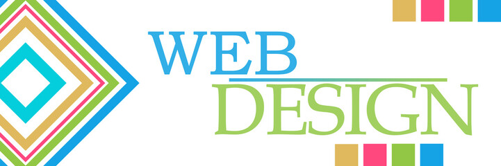 Web Design Colorful Borders Squares Horizontal 