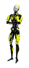 Fototapeta premium 3D Rendering Male Robot on White