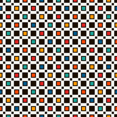 Seamless pattern with simple geometric ornament. Repeated squares abstract background. Contemporary surface texture.