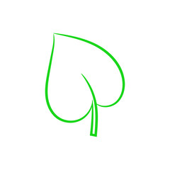 Green leaf icon on white background. Vector.