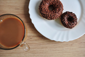 delicious coffee and delicious donuts