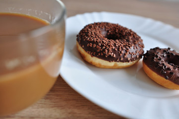 delicious coffee and delicious donuts