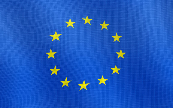 Illustration of a flag of the European Union with a textile pattern