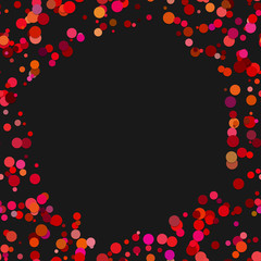 Color random dot background - trendy vector illustration from red circles with shadow effects