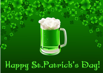 St.Patrick's Day background with green beer