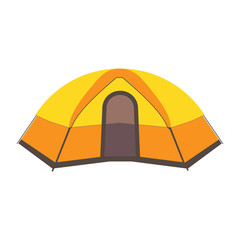 Tourist tent isolated on white background. Vector illustration.