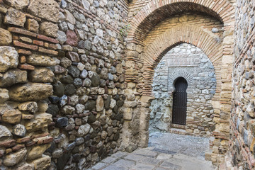  Historic monument, La Alcazaba,palatial fortification.Malaga, Spain.