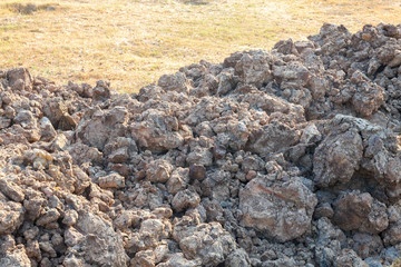 pile of soil in construction site at thailand
