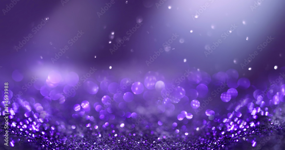 Poster glitter background dark purple saturated color ,de-focused, macro. sequins fall and sparkle, free sp