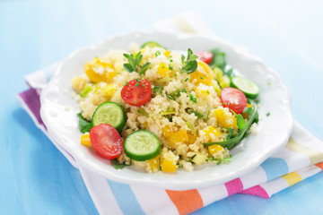 Healty salad with couscous  and vegetables
