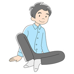 お父さん_床座り