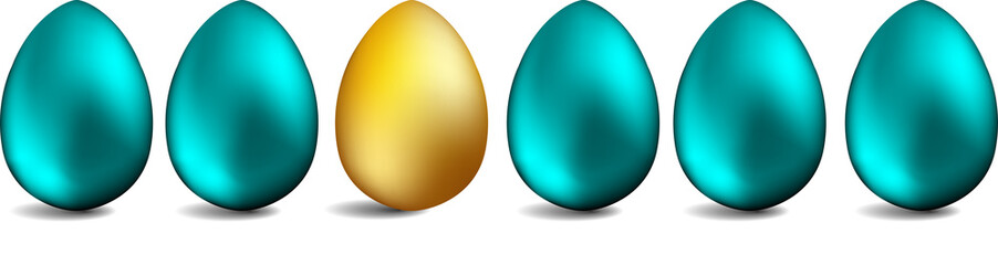 Set of realistic eggs on white background. Easter collection. Vector illustration Easter eggs