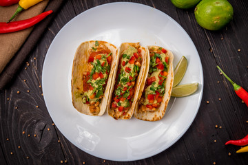 Mexican tacos with chicken