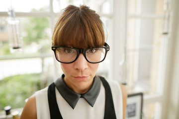 Woman with big glasses