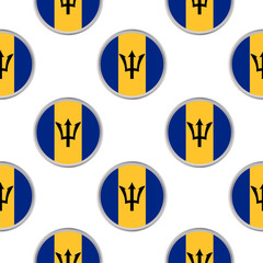 Seamless pattern from the circles with flag of Barbados.