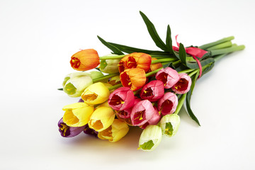 weekend Backgrounds Fake colorful tulips