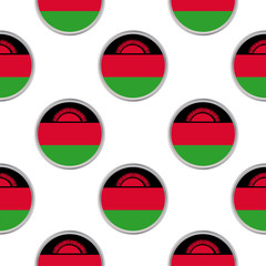 Seamless pattern from the circles with flag of Malawi.