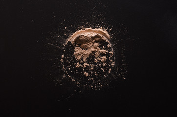 powder isolated on black