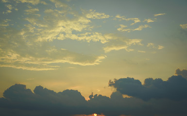 Beautiful sky with cloud before sunset