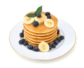 Blueberry pancakes with fresh blueberries